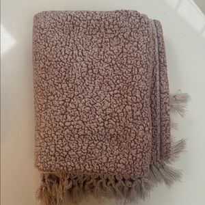 Anthropologie Textured Throw Blanket - Soft Mauve